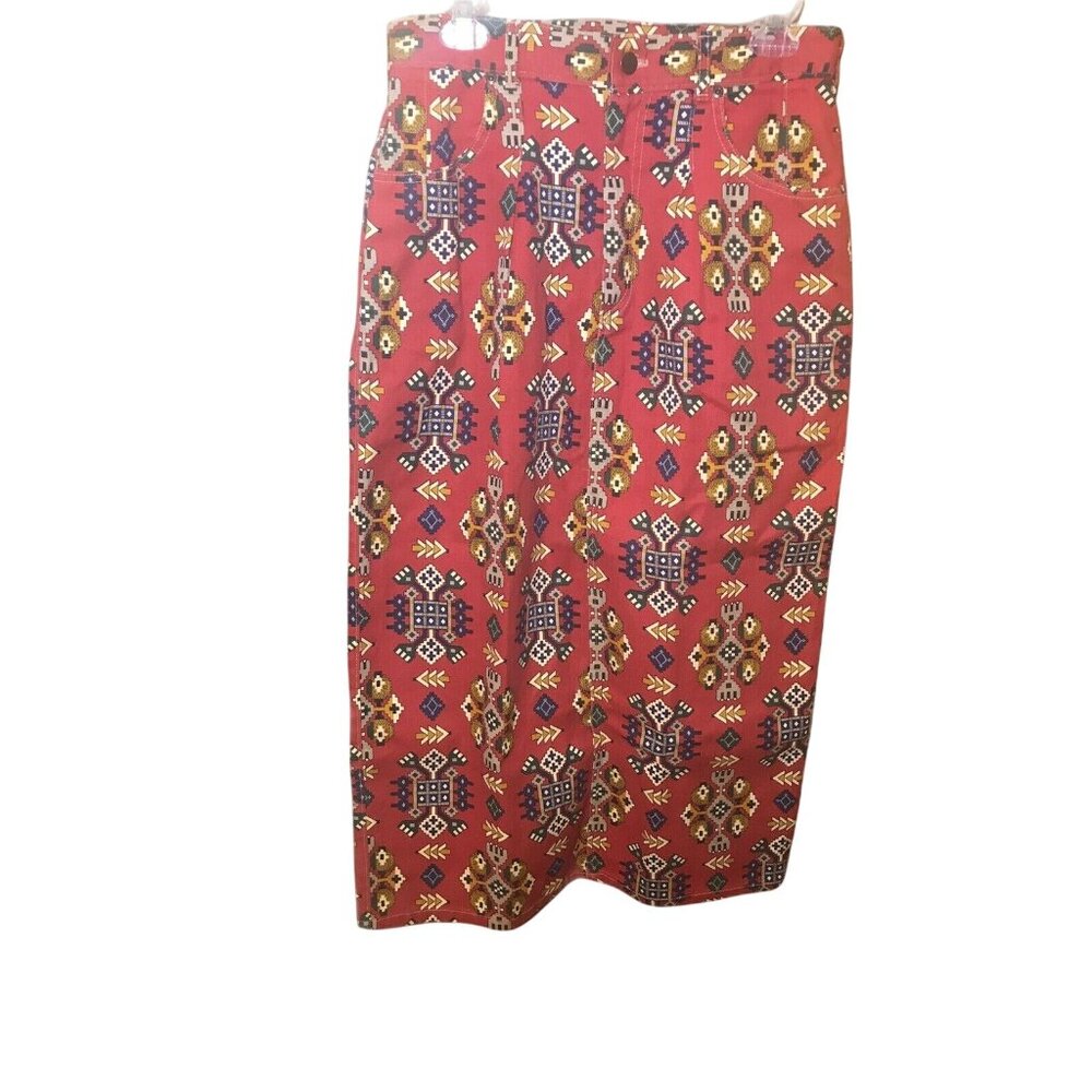 Gotcha Covered Women's Size 14 Skirt Midi Red Good Preowned Condition
